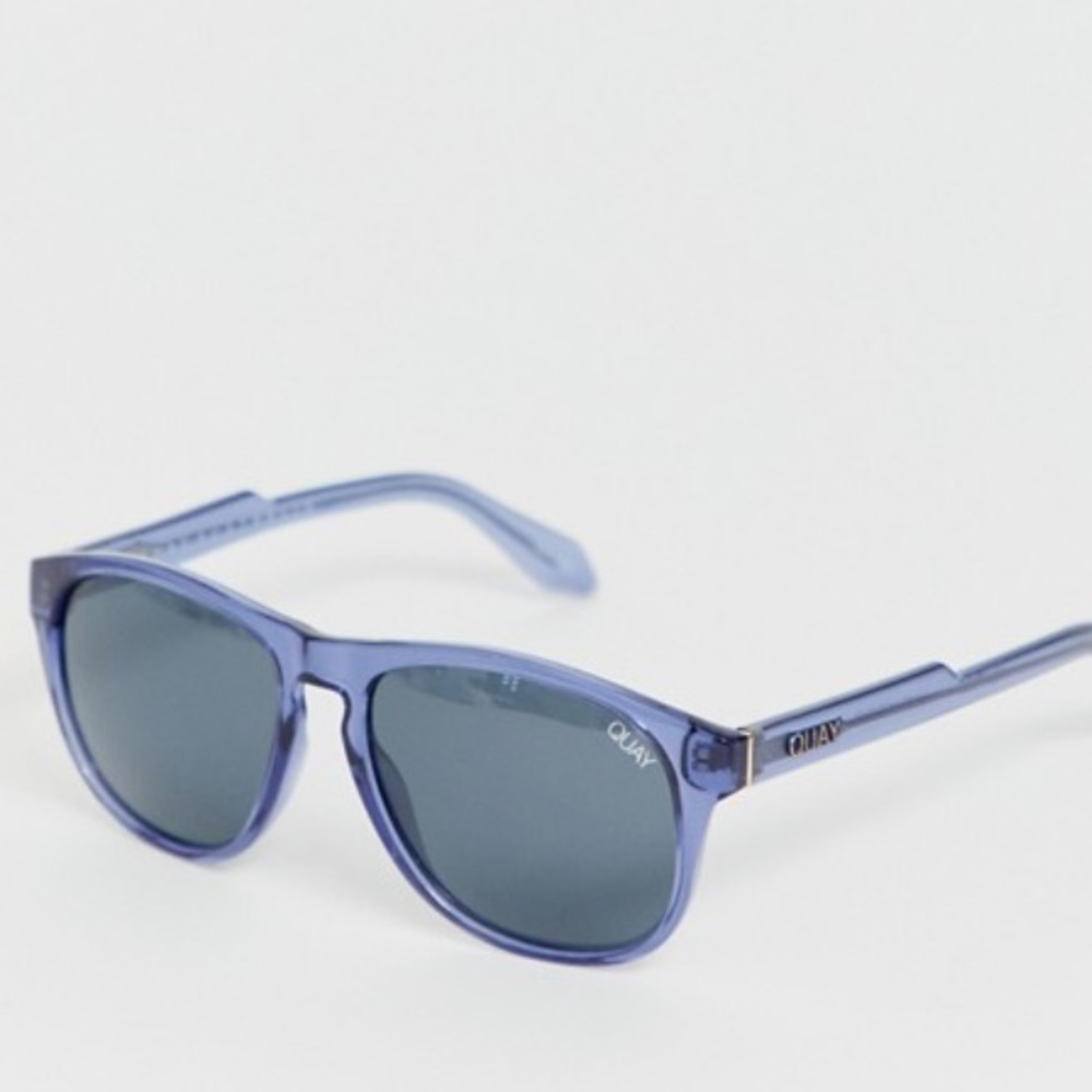 Quay Australia Transparent Blue Frame Sunglasses with Dark Lenses